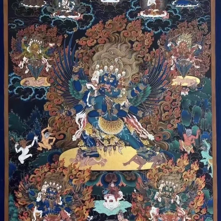 空性與智慧結合，威懾降魔的護法象徵普巴金剛是藏傳佛教無上瑜伽部重要本尊，以三頭六臂四足的忿怒相展現威